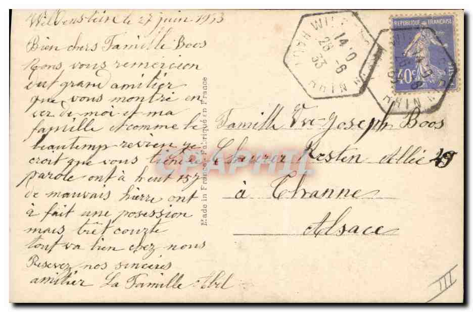 CPA Fantaisie Ce que disent les Fleurs  — Verso