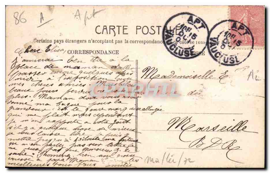 CPA Fantaisie Langage des Fleurs  — Verso