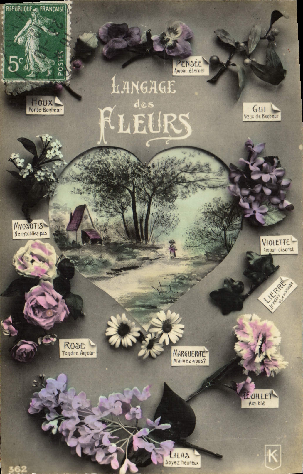 CPA Fantaisie Langage des Fleurs 