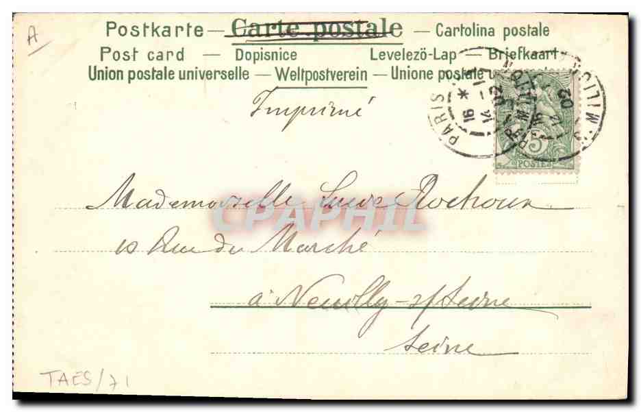 CPA Fantaisie Langage des Fleurs  — Verso