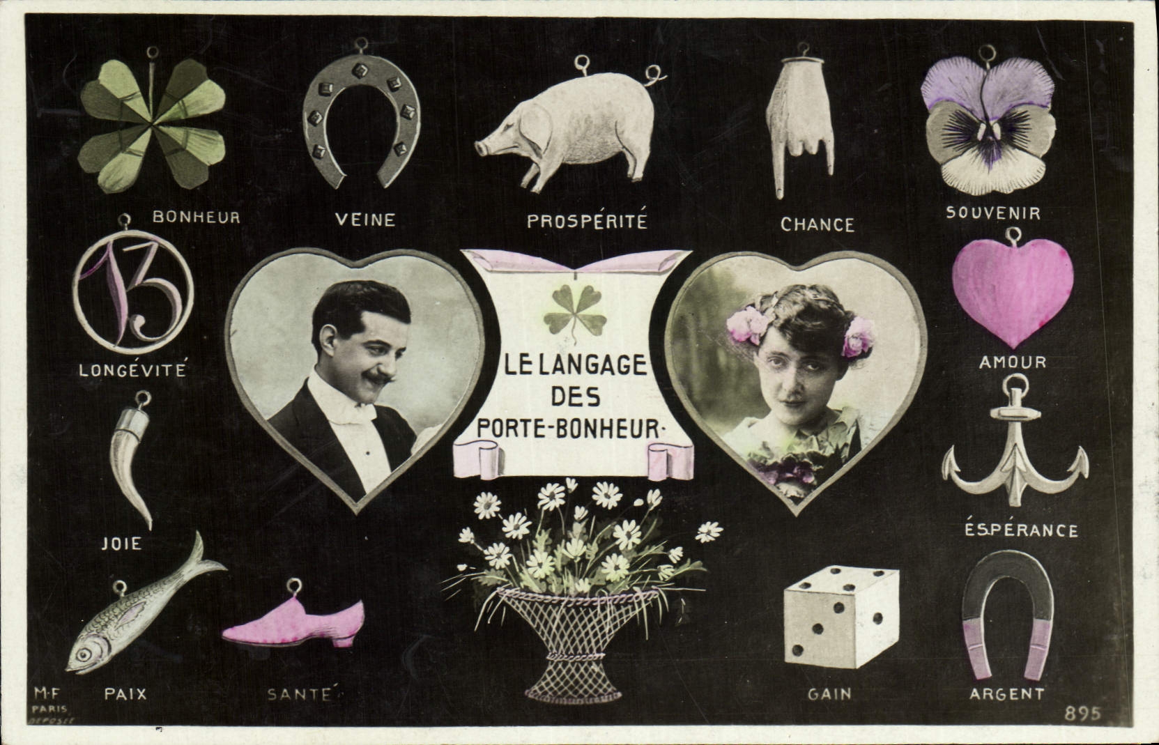Langage des Porte-Bonheur — M.F. Paris, n°895