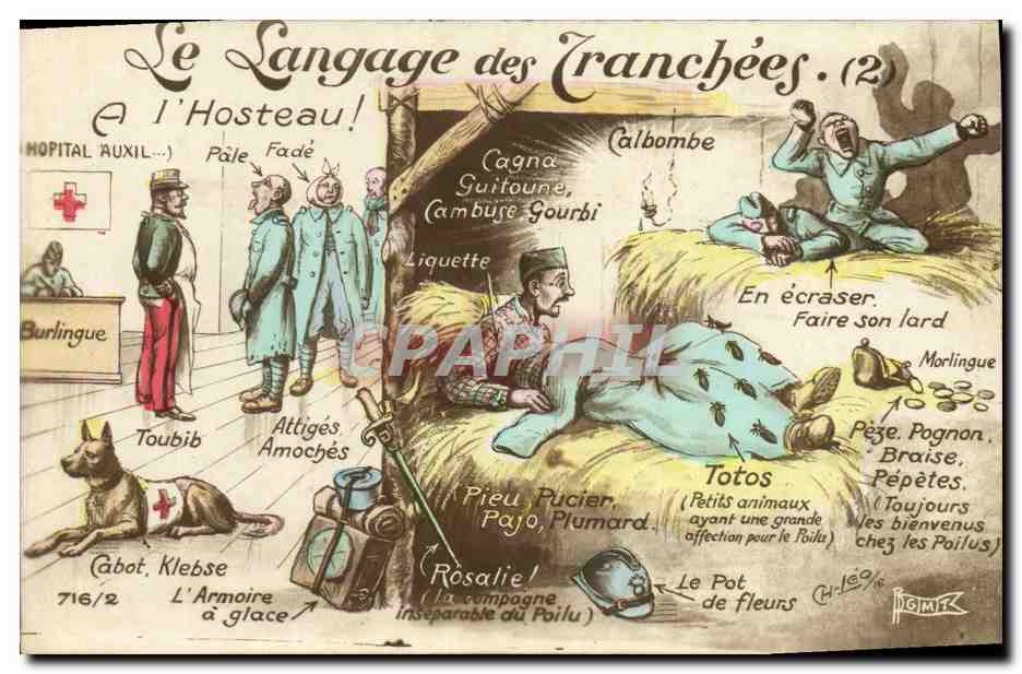 Le Langage des Tranchées. (12) — A l’Hosteau! — P. Légit