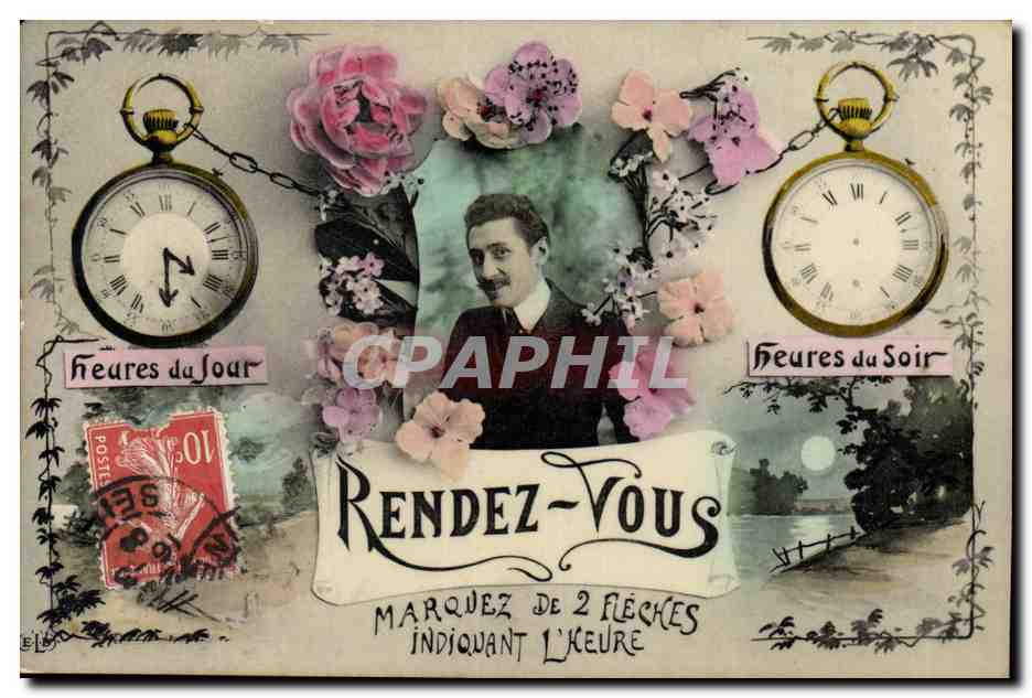 CPA Fantaisie Homme Rendez Vous 