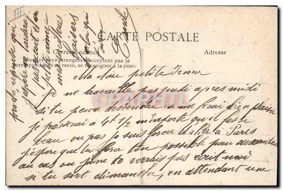 CPA Fantaisie Homme Rendez Vous  — Verso
