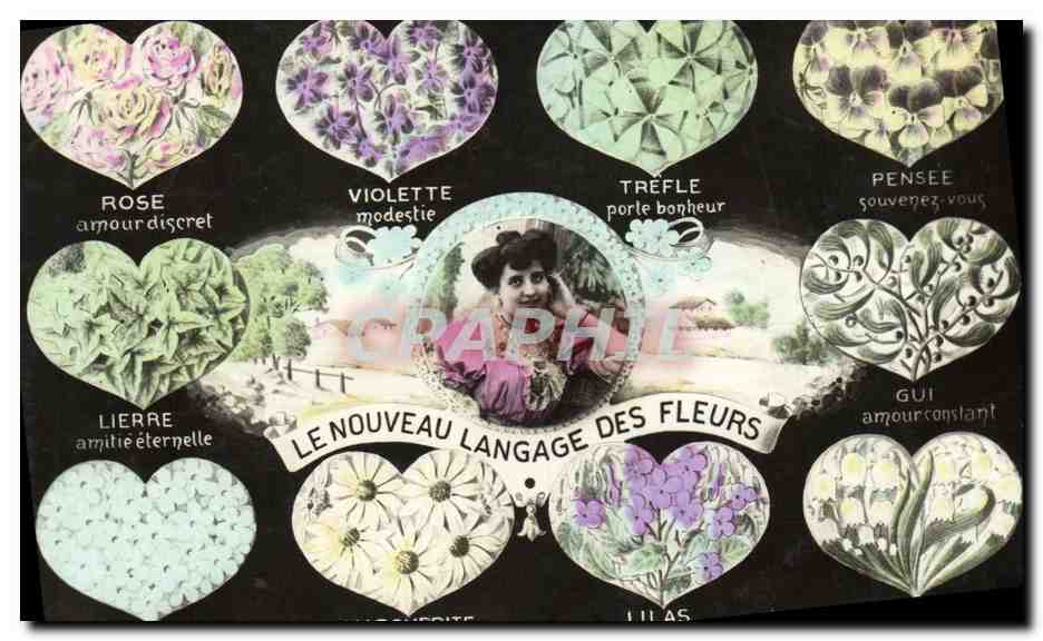 CPA Fantaisie Langage des Fleurs 