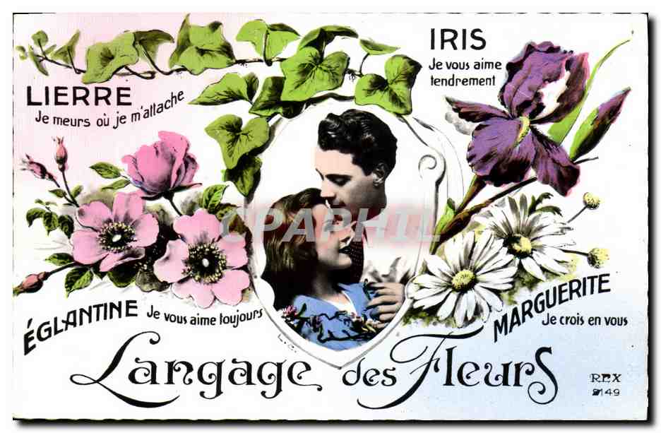 CPA Fantaisie Langage des Fleurs 