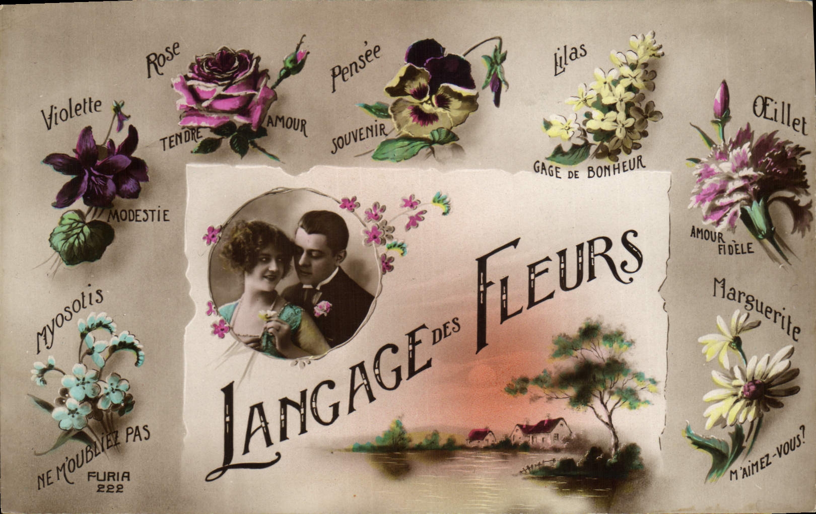 CPA Fantaisie Langage des Fleurs 