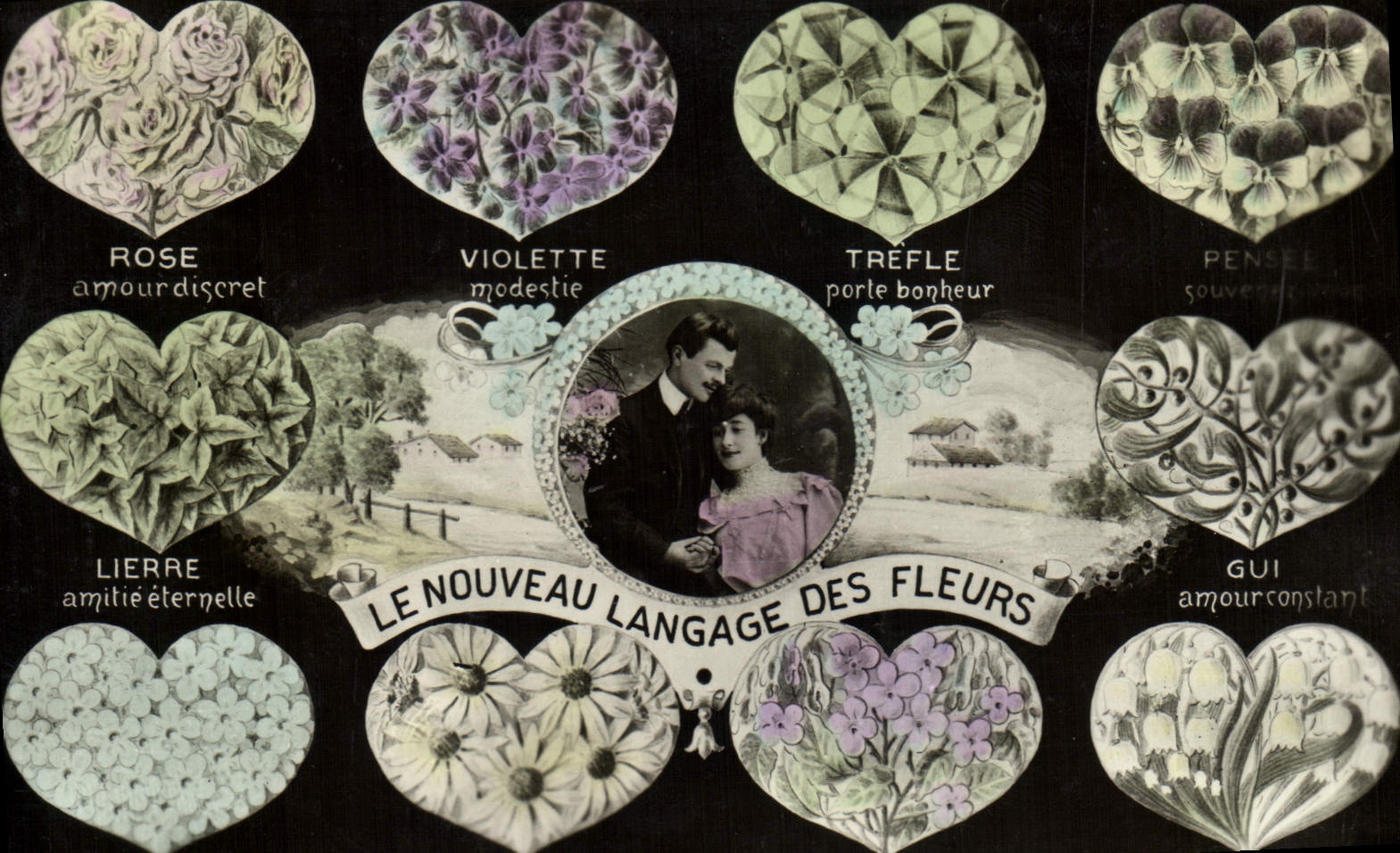 CPA Fantaisie Langage des Fleurs 