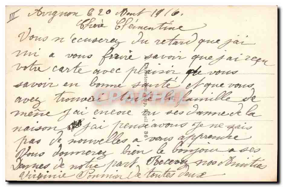 CPA Fantaisie Langage des Fleurs  — Verso