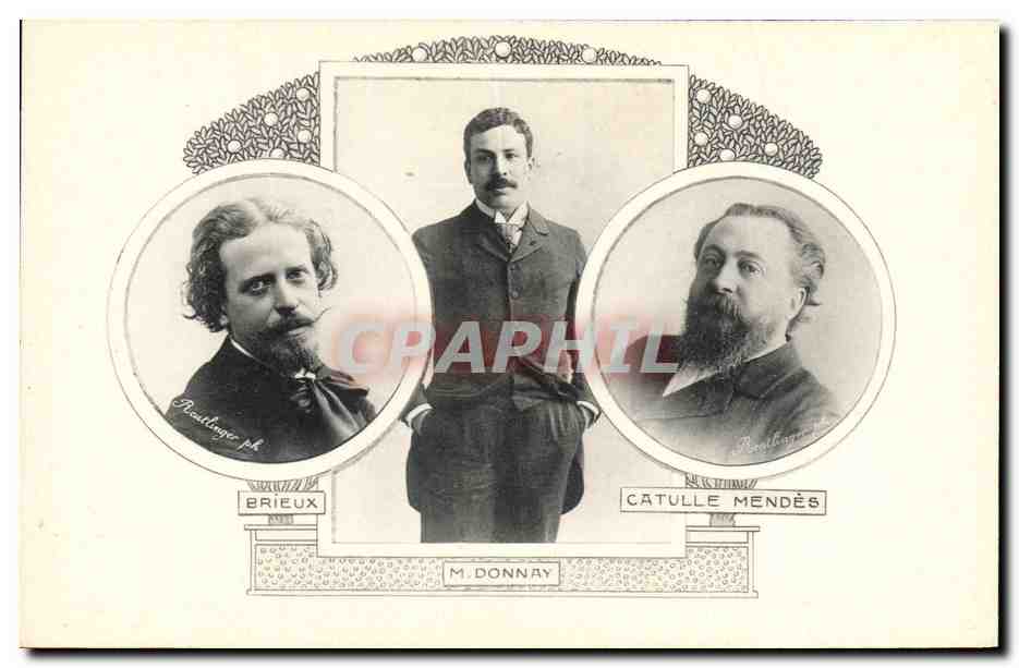 M. Donnay — M. Brieux et M. Catulle Mendès — Photographie de Brieux et Catulle Mendès par Brieux — éditeur : Brieux