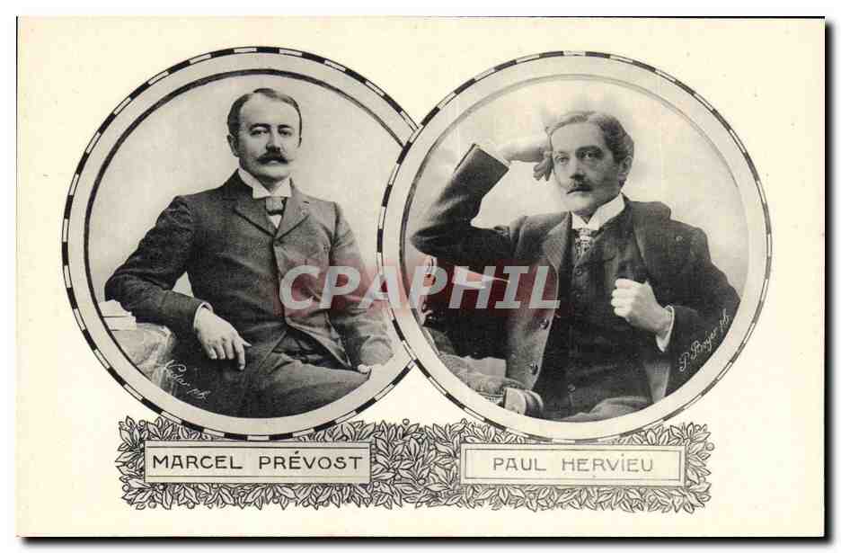 Marcel Prévost et Paul Hervieu — portraits — D. Brogier, Paris