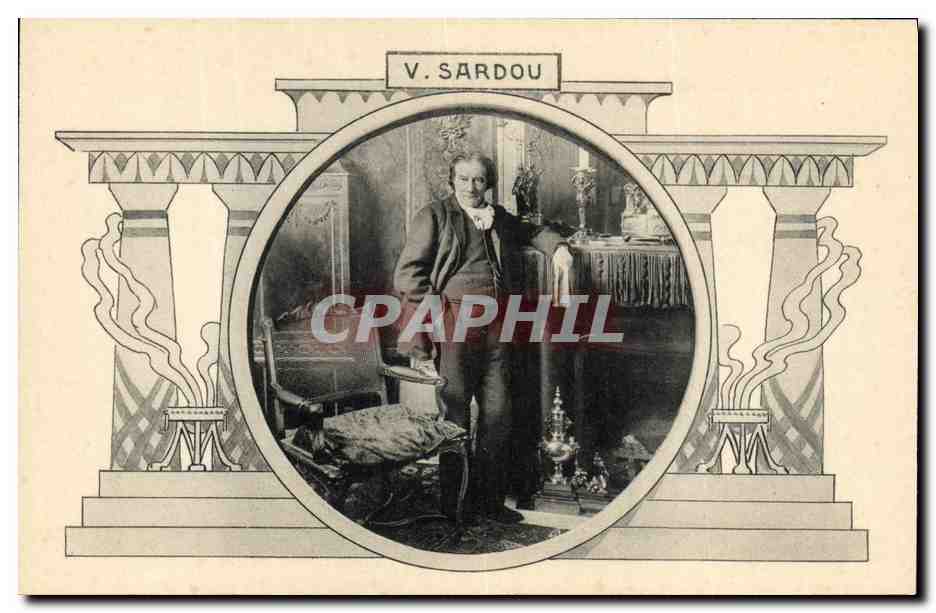 V. Sardou — Portrait encadré dans un décor architectural — Les Annales Politiques et Littéraires