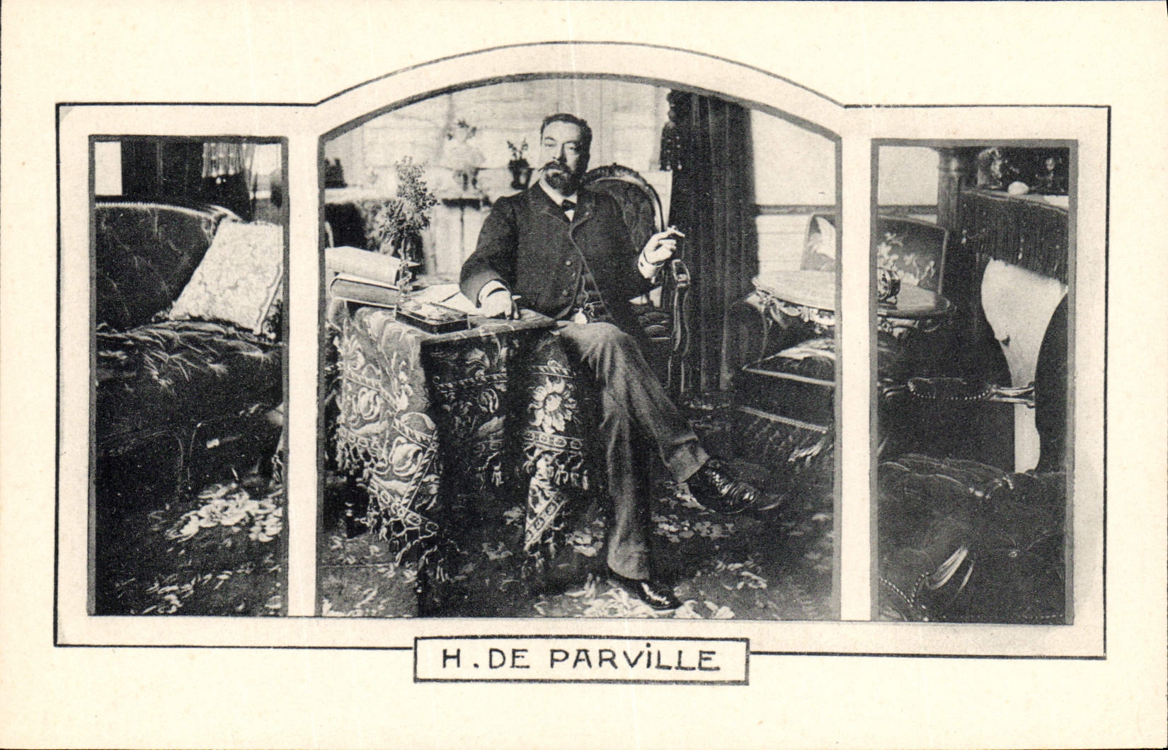 H. De Parville — Portrait dans un intérieur — H. DE PARVILLE