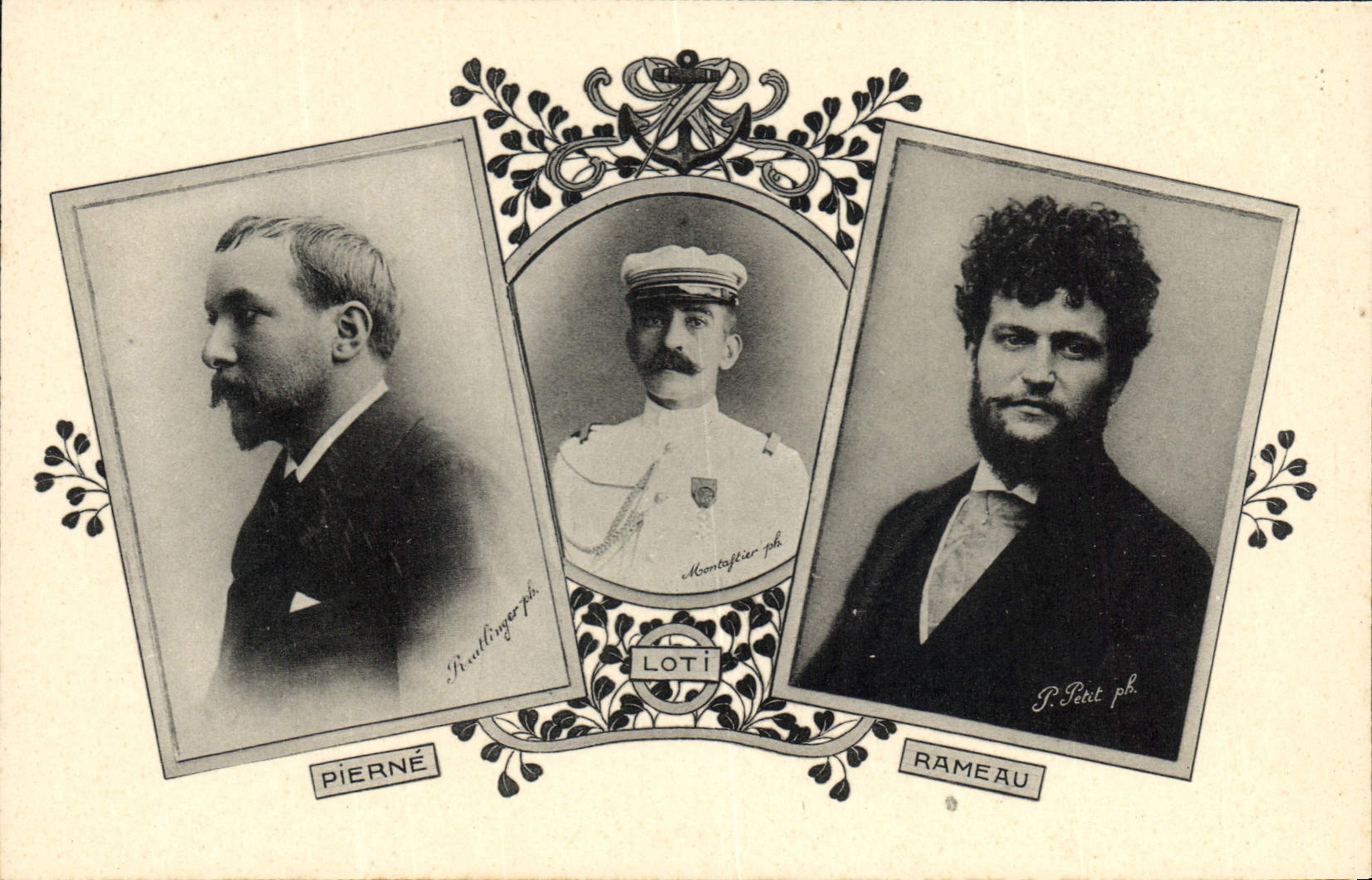 Portrait de Pierné, Loti et Rameau — Montpellier ph. — P. Petit ph.