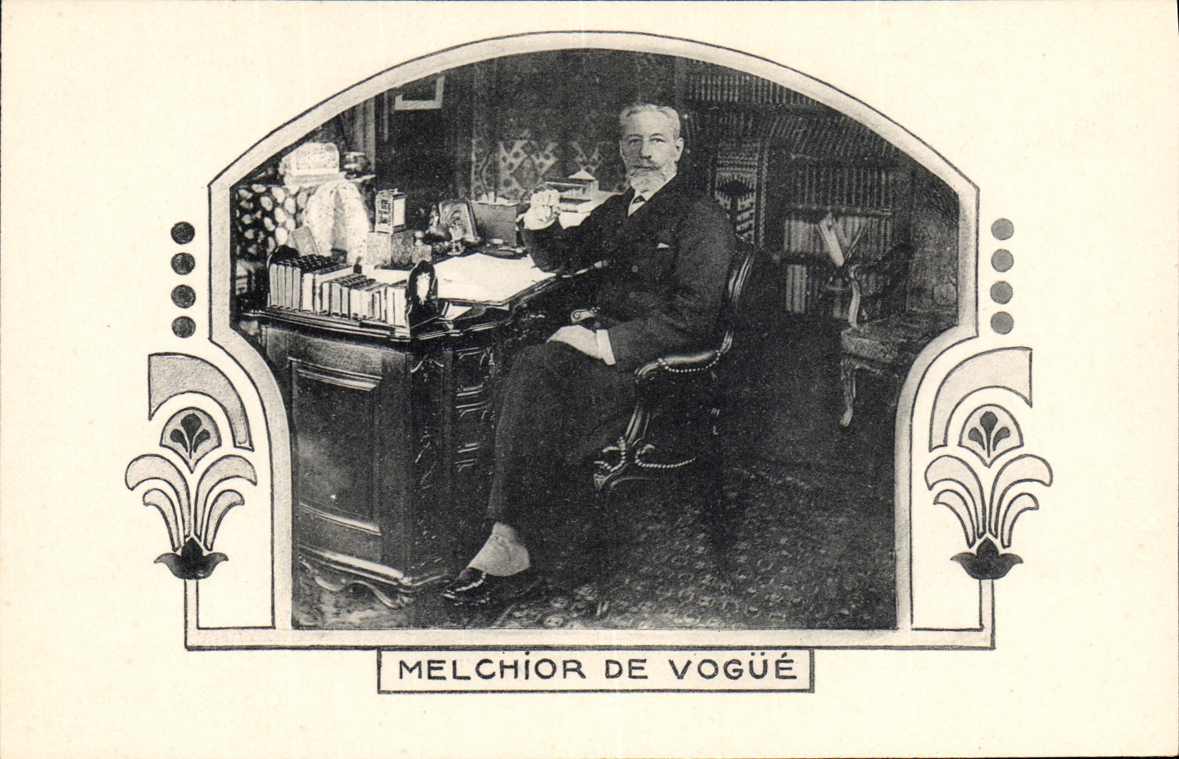 Melchior de Vogüé — Portrait dans son bureau — Éditeur : Les Annales Politiques et Littéraires