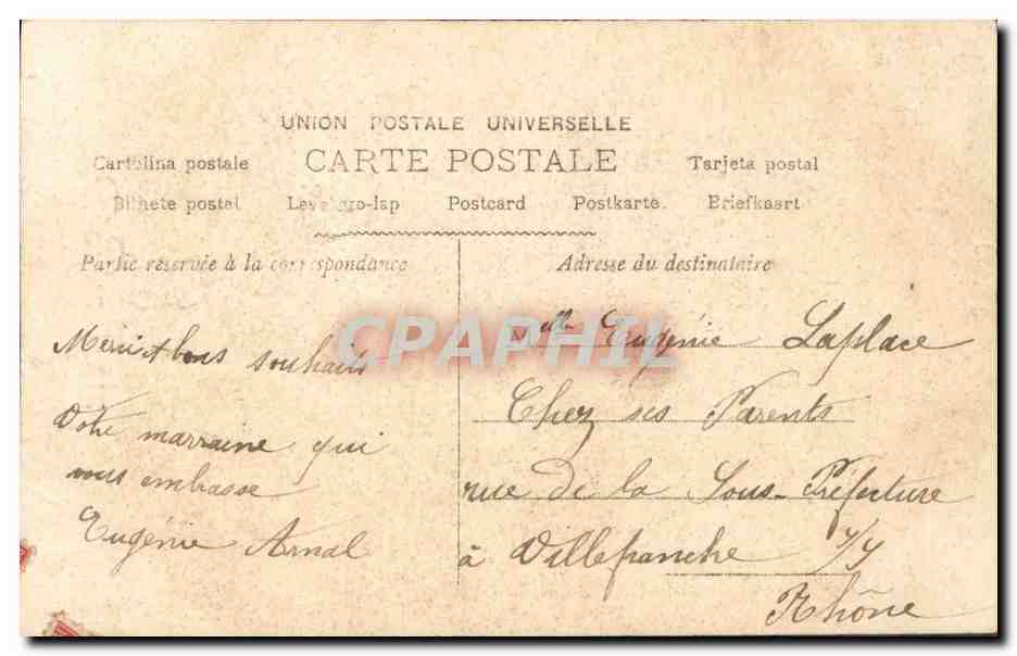 CPA Fantaisie Eventail Enfant — Verso