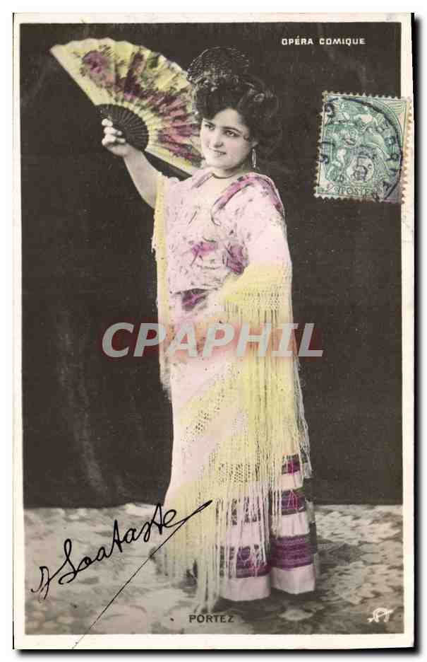 Sujet féminin en costume — Opéra Comique — éditeur Portez