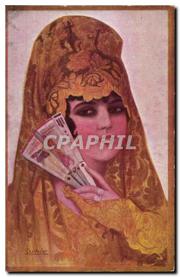 Femme en voile orné — Chantecler — Éditions Victoria N. Coll Saliteli, Barcelone, n° 365
