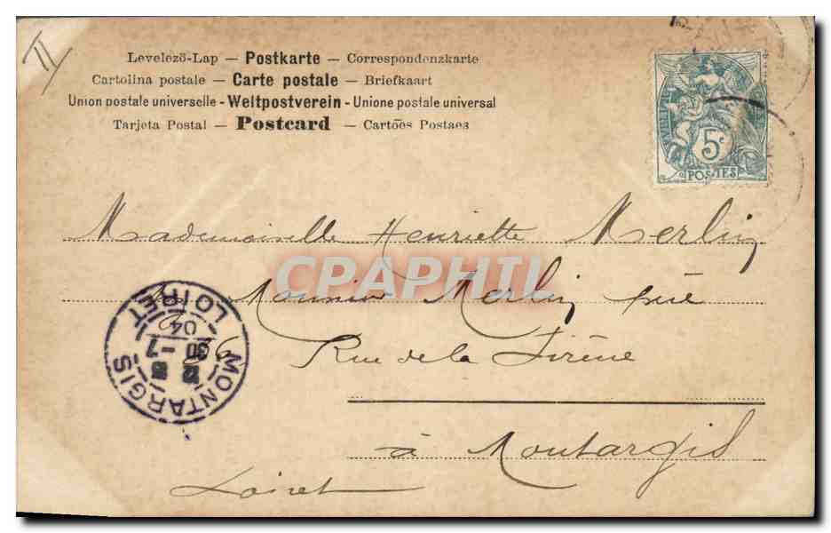 CPA Fantaisie Femme Enfants Lettres Lettre E  — Rückseite