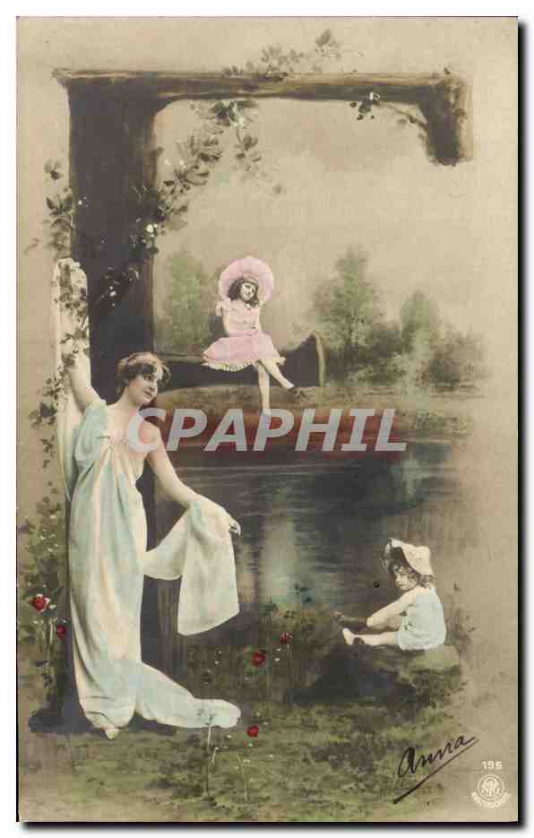 Femme et enfants près d'un étang — Anna, 195