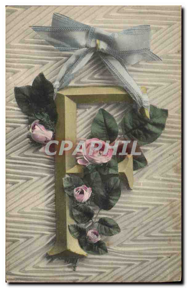 CPA Fantaisie Fleurs Lettres Lettre F Fleurs 