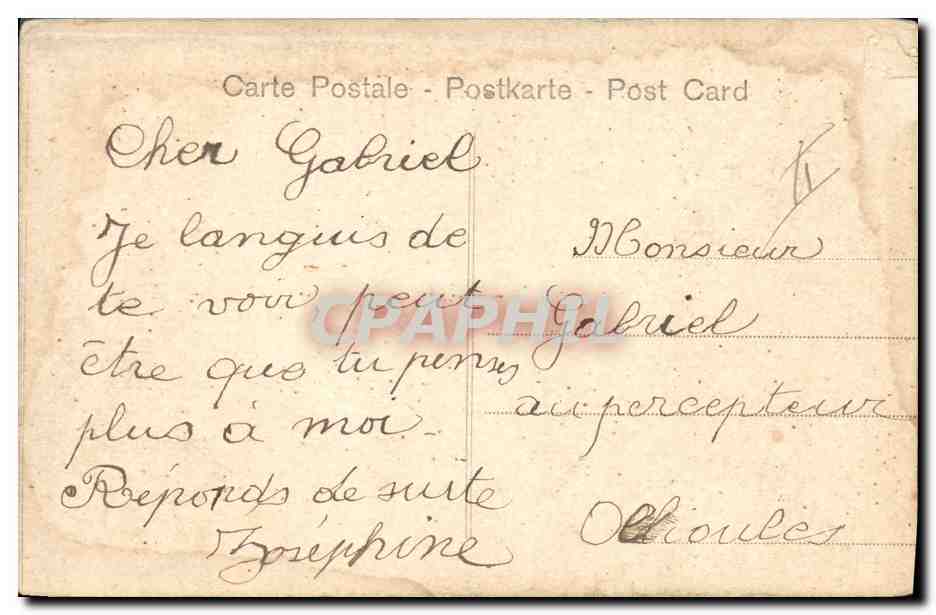 CPA Fantaisie Femme Lettres Lettre G  — Rückseite