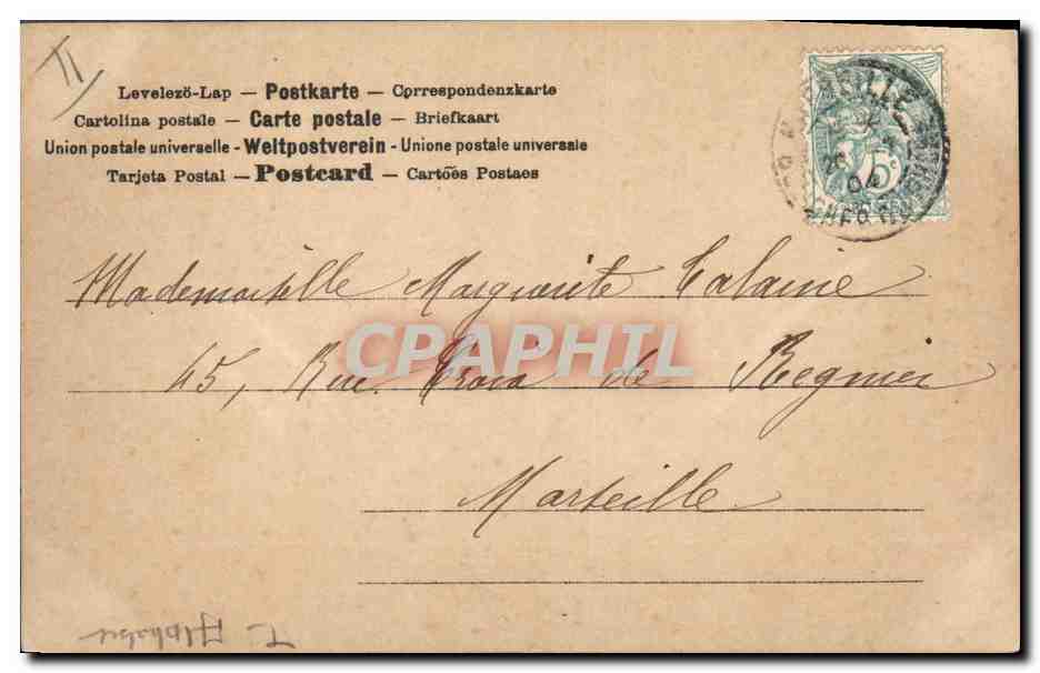 CPA Fantaisie Femme Lettres Lettre G  — Rückseite