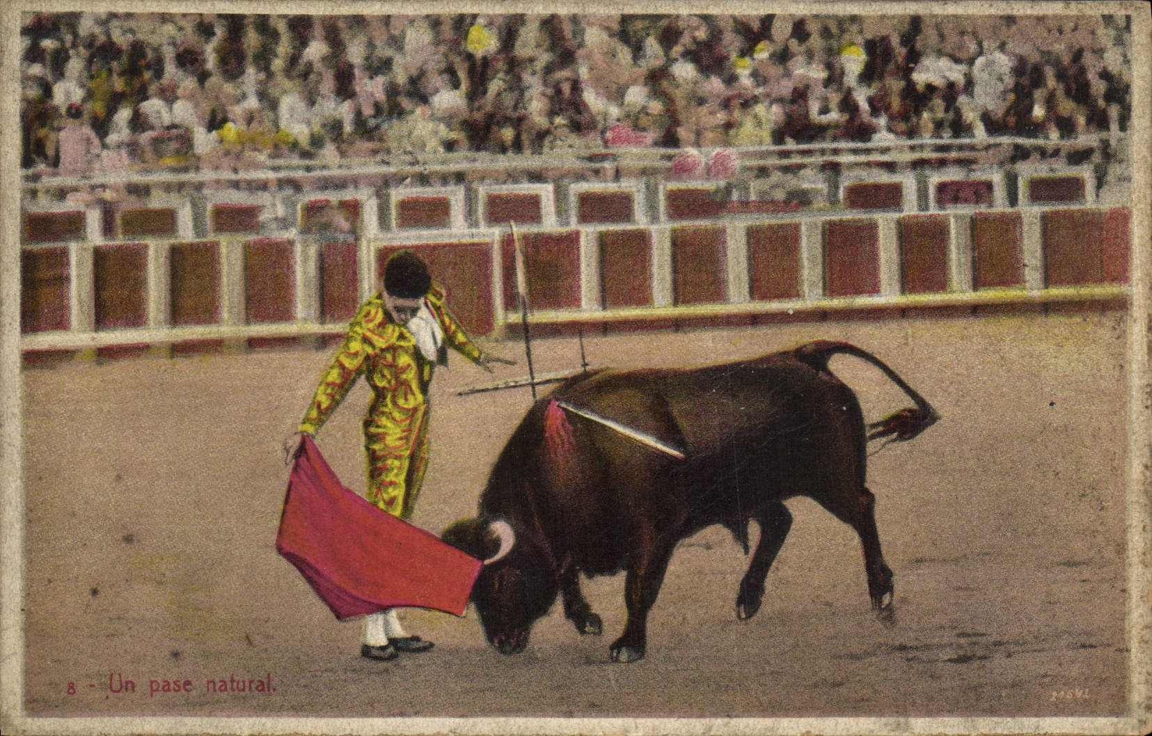 Un passe natural — scène de taureau — Postales 'Pérgai', Barcelona