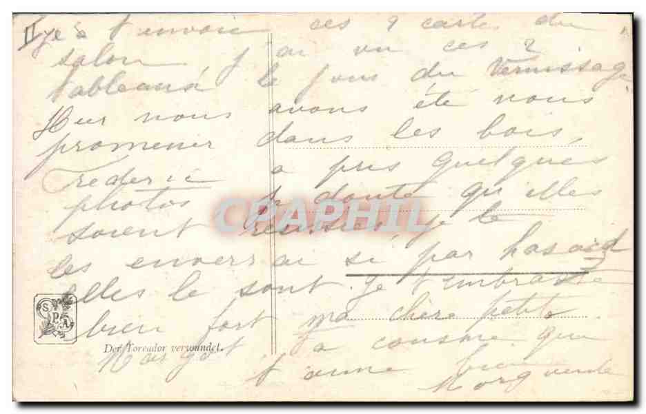 CPA Corrida Course de taureaux Salon de Paris 1910 Vazquez Le torero blesse  — Rückseite