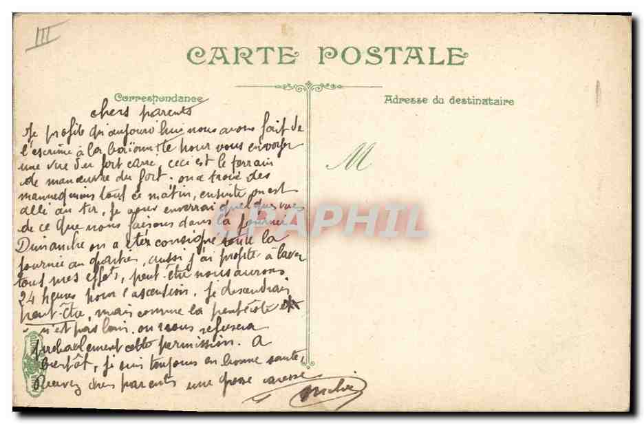 CPA Militaria Infanterie Escrime a la baionnette  — Verso
