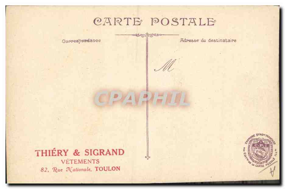 Portrait d'un officier — uniforme orné de décorations — Thiéry & Sigrand, Toulon — Verso