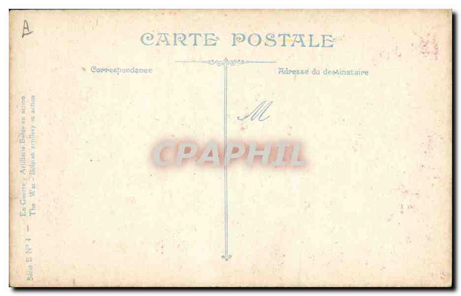 Belgian Artillery in Action — Series E No. 4 — Publisher LV&C — Back