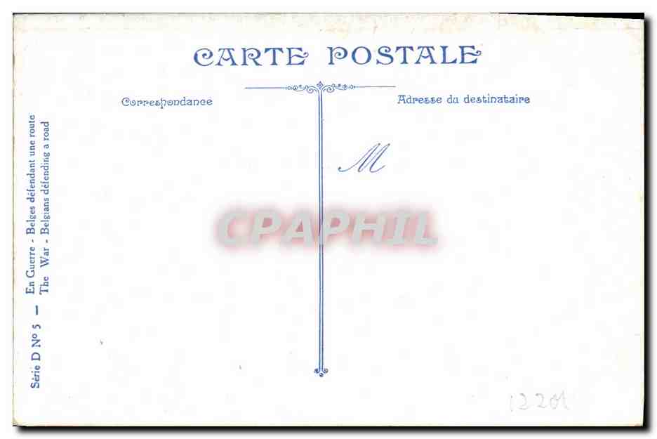 Belges défendant une route — Série D.5 — L.V.C. — Verso