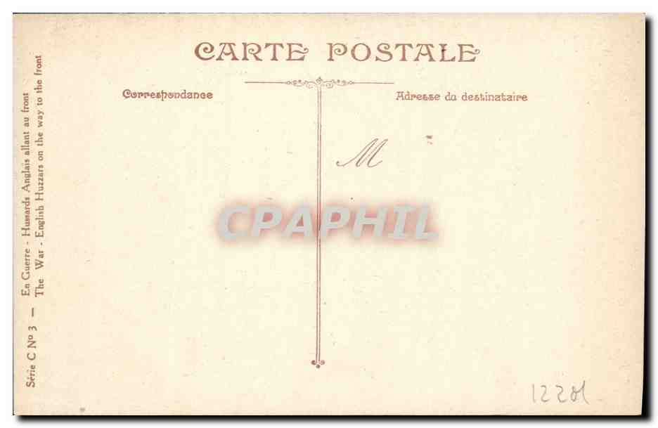Hussards Anglais allant au front — LV&C — Série C N°3 — Verso