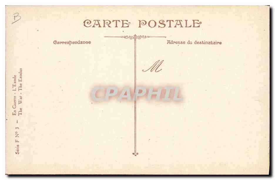 CPA Militaria En guerre L'exode Voiture a chiens  — Rückseite