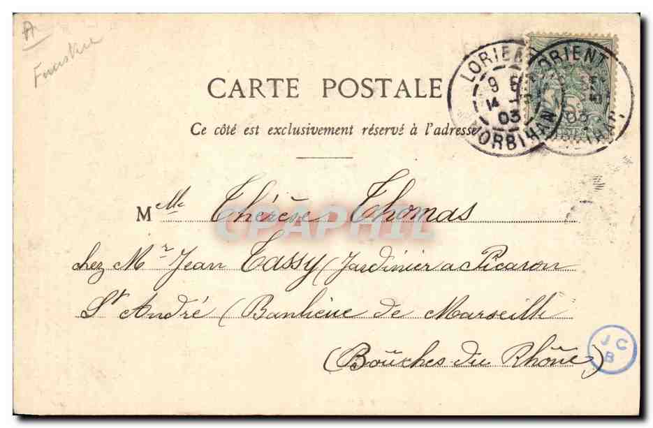 CPA Folklore Pont Aven — Verso