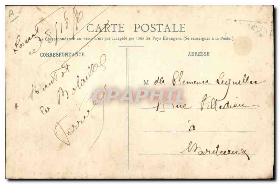 CPA Folklore Bretagne Viel homme — Verso