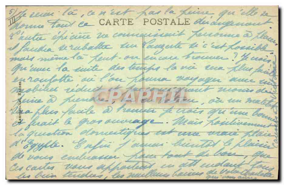 CPA Folklore Costume de Quiberon — Verso