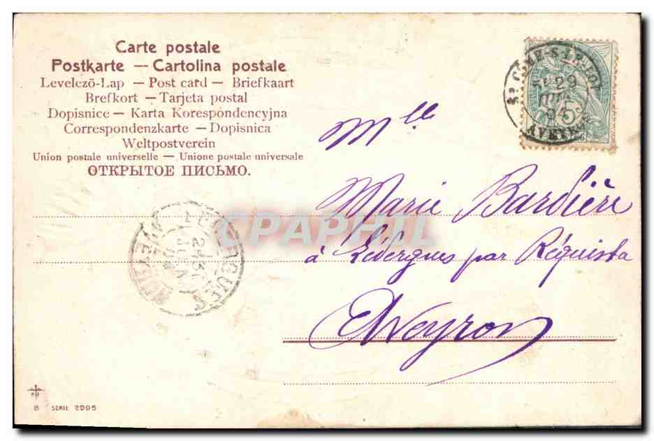 CPA Fantaisie Fleurs Fer a cheval  — Rückseite