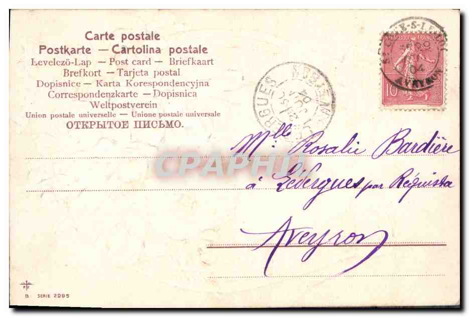 CPA Fantaisie Fleurs Fer a cheval  — Verso