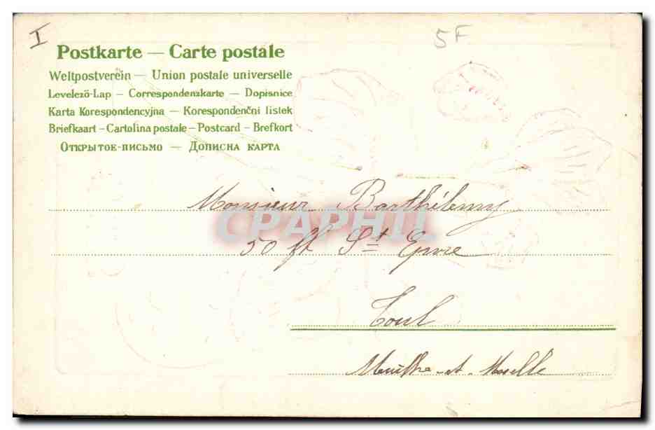 CPA Fantaisie Fleurs  — Rückseite