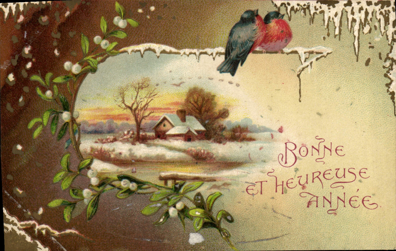CPA Fantaisie Fleurs Oiseau 