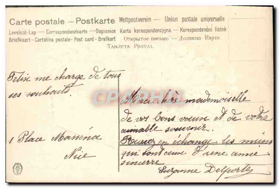 CPA Fantaisie Fleurs  — Verso