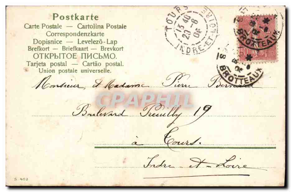 CPA Fantaisie Fleurs  — Rückseite