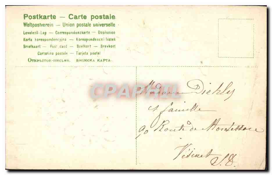CPA Fantaisie Fleurs  — Verso