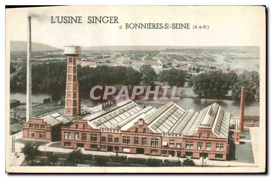 CPA L'usine Singer a Bonnieres sur Seine Machine a coudre 