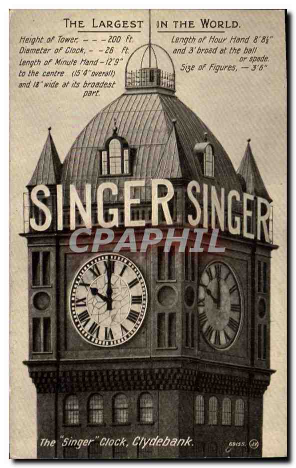 CPA Singer The largest in the world Clydebank Machine a coudre 
