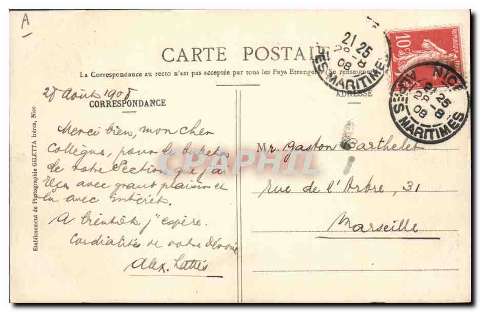 Le Grand Cimon de Rabuons — Alt. 3000m — Vallée de Tinée (A.-M.) — Édition Giletta, phot. Nice — Reverso