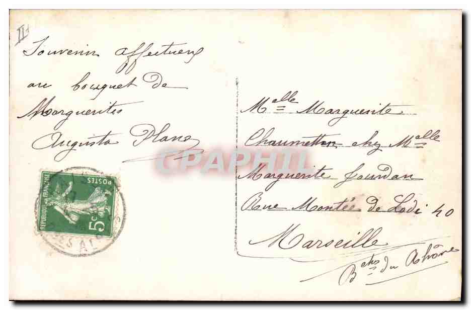 Le langage des fleurs — Carte postale illustrée — V.O. n° S13 — Rückseite