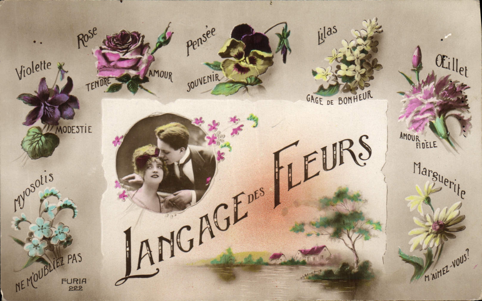 CPA Fantaisie Le langage des Fleurs 